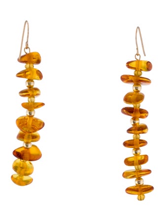 Earrings 14K Amber Drop Earrings