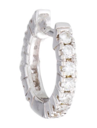 Earrings 18K Diamond Single Huggie Hoop Earring
