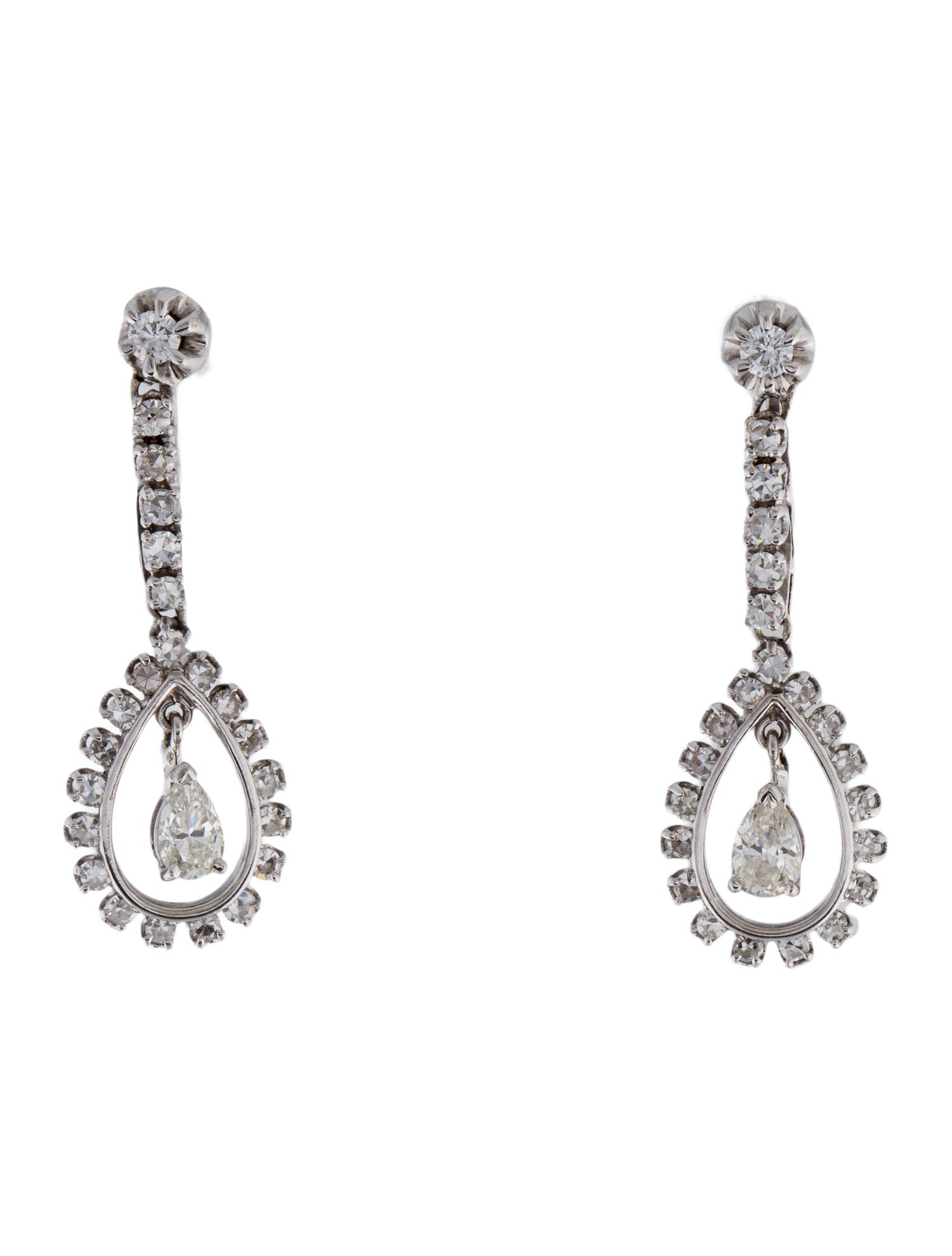 Earrings 14K 3.28ctw Diamond Chandelier