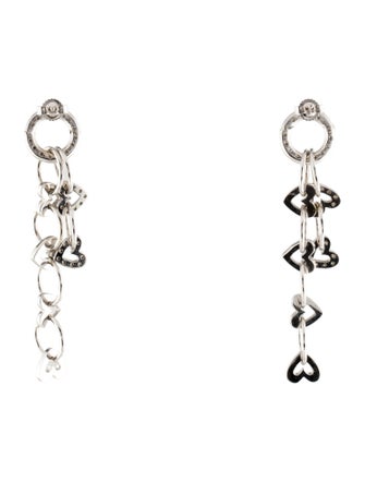 Earrings 14K Diamond Heart Drop Earrings