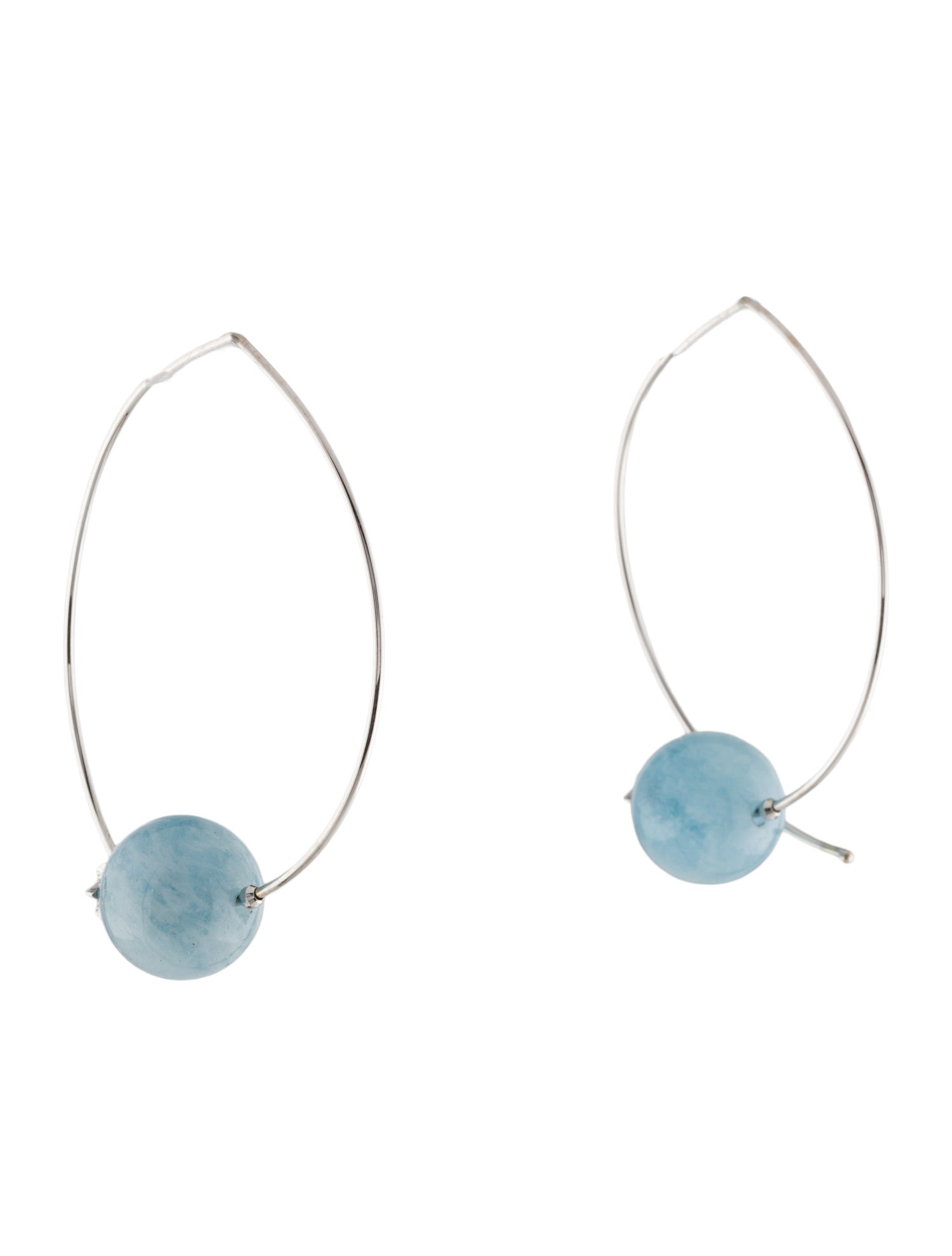 Earrings 14K Aquamarine & Diamond Star Drop