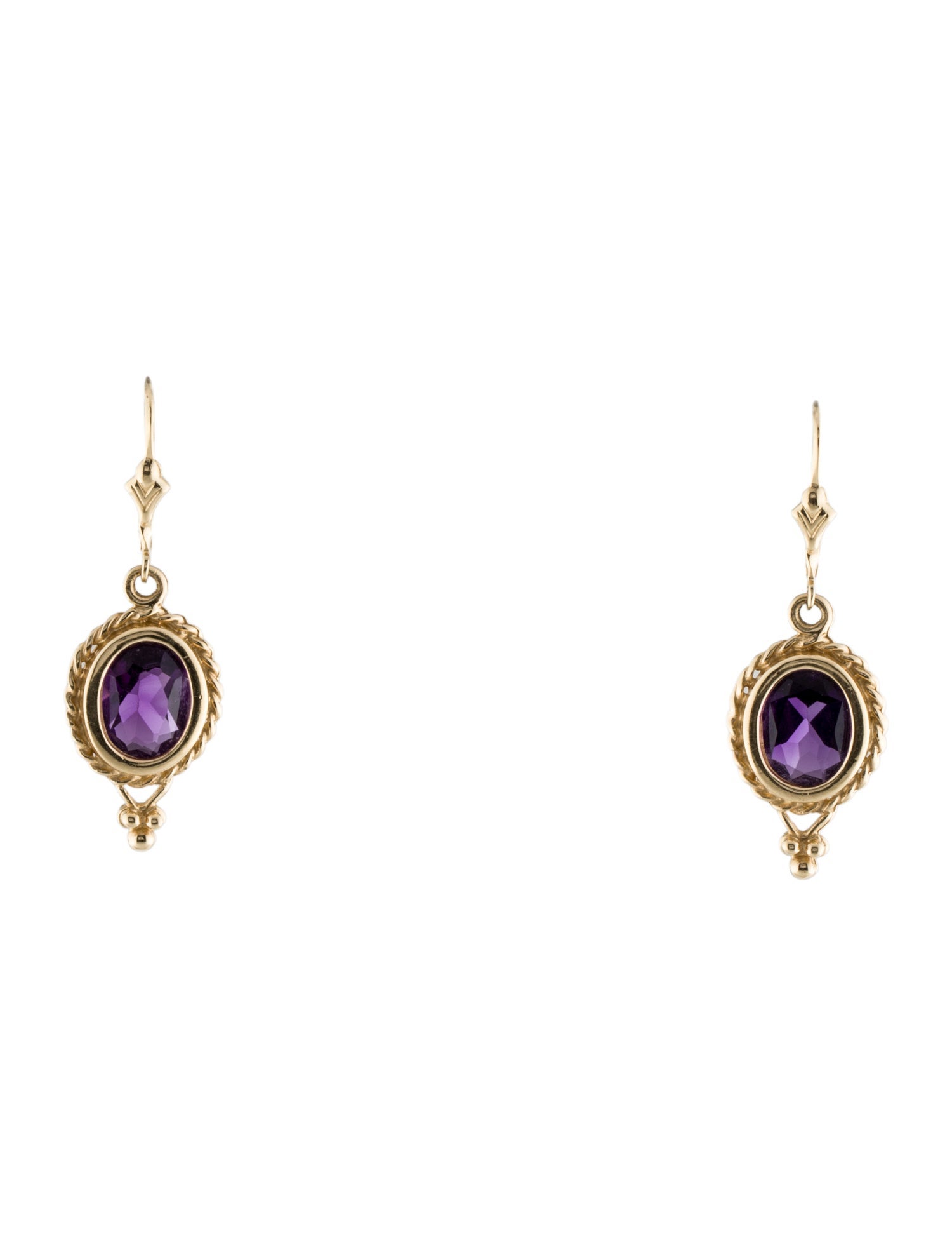 Earrings 14K Amethyst Drop
