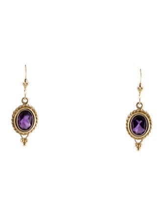 Earrings 14K Amethyst Drop Earrings