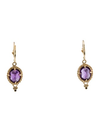 Earrings 14K Amethyst Drop Earrings