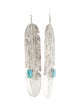 Earrings Ben Begay Turquoise Feather Drop Earrings