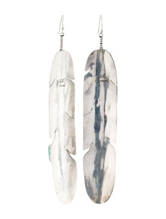 Earrings Ben Begay Turquoise Feather Drop Earrings
