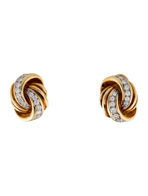 Earrings 18K 1.52ctw Diamond Interlocking Earclips