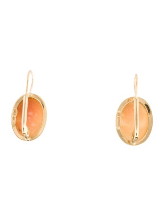 Earrings 14K Shell Cameo Drop Earrings