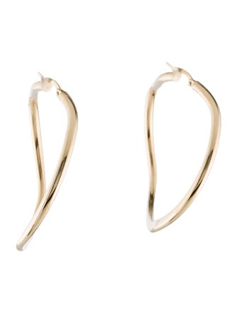 Earrings 14K Wavey Hoop Earring