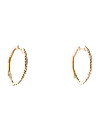 Earrings 14K Diamond Hoop Earrings