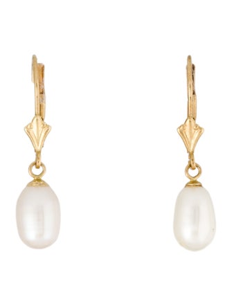 Earrings 14K Pearl Hoop Earrings