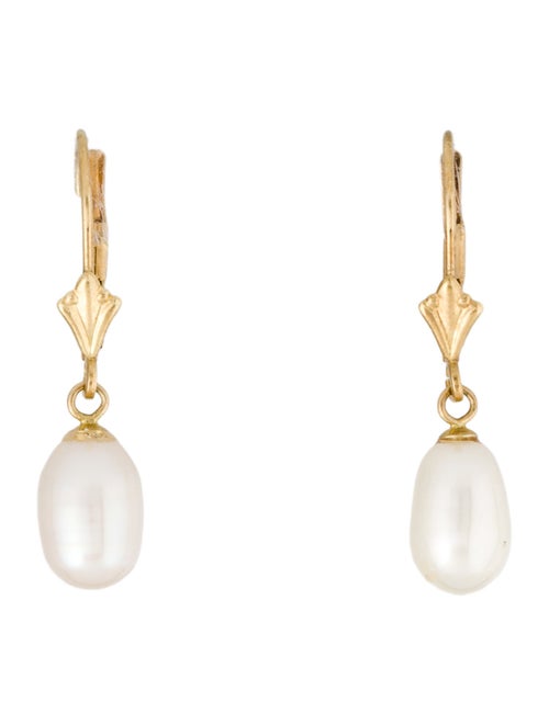 Earrings 14K Pearl Hoop Earrings