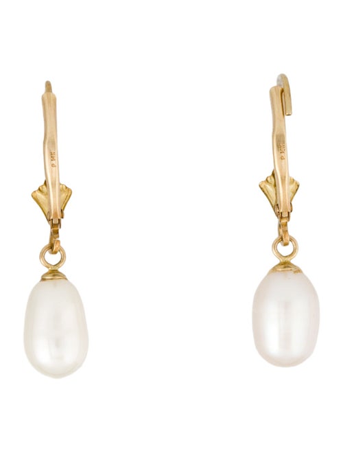 Earrings 14K Pearl Hoop Earrings