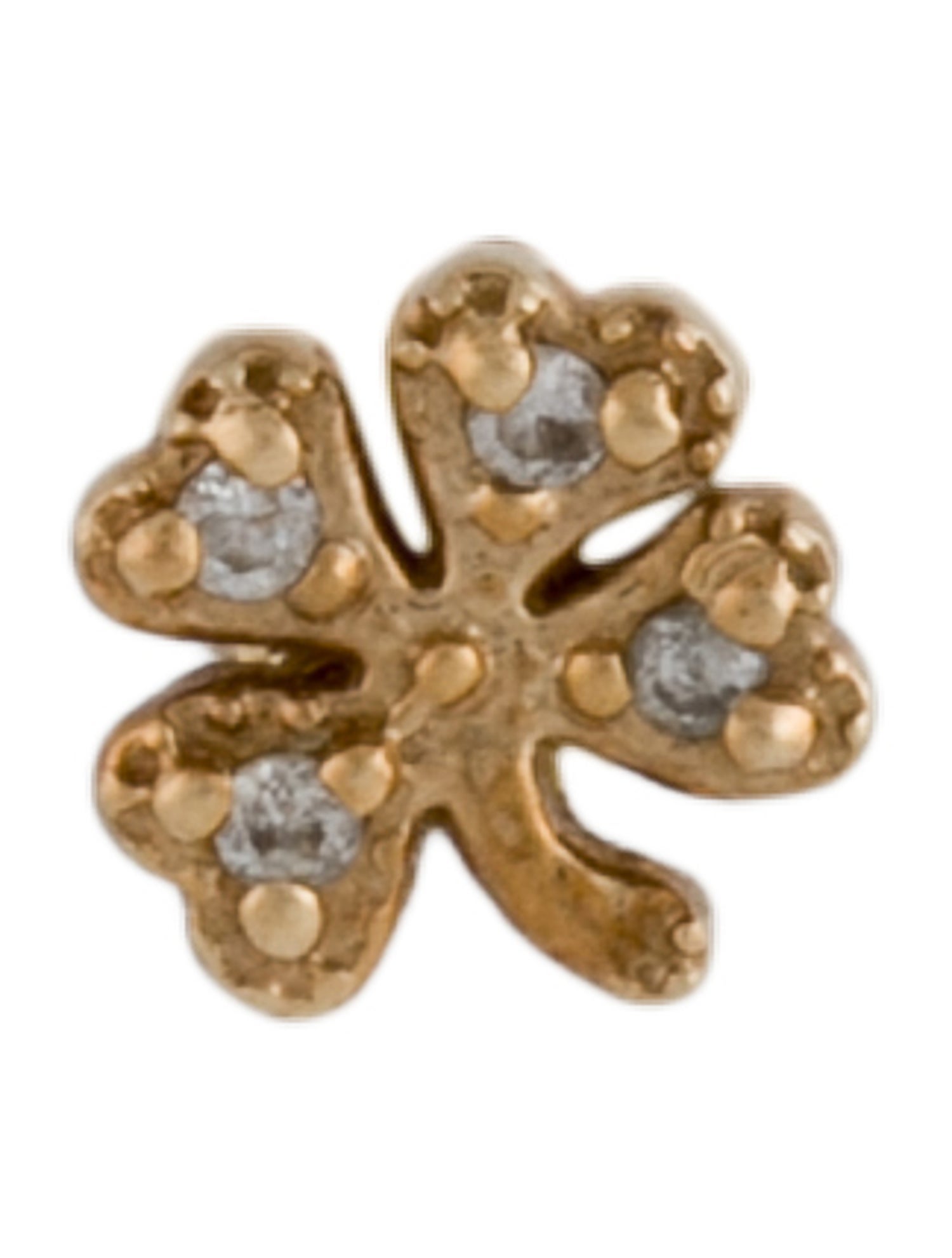Earrings 10K Clover Single Stud Earring