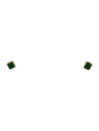 Earrings 18K Emerald Stud Earrings