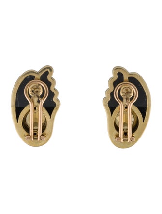 Earrings 18K Onyx & Citrine Earclip Earrings