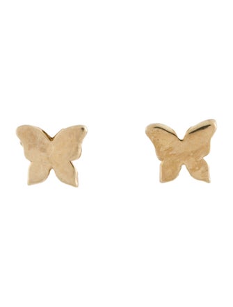 Earrings 14K Butterfly Motif Stud Earrings