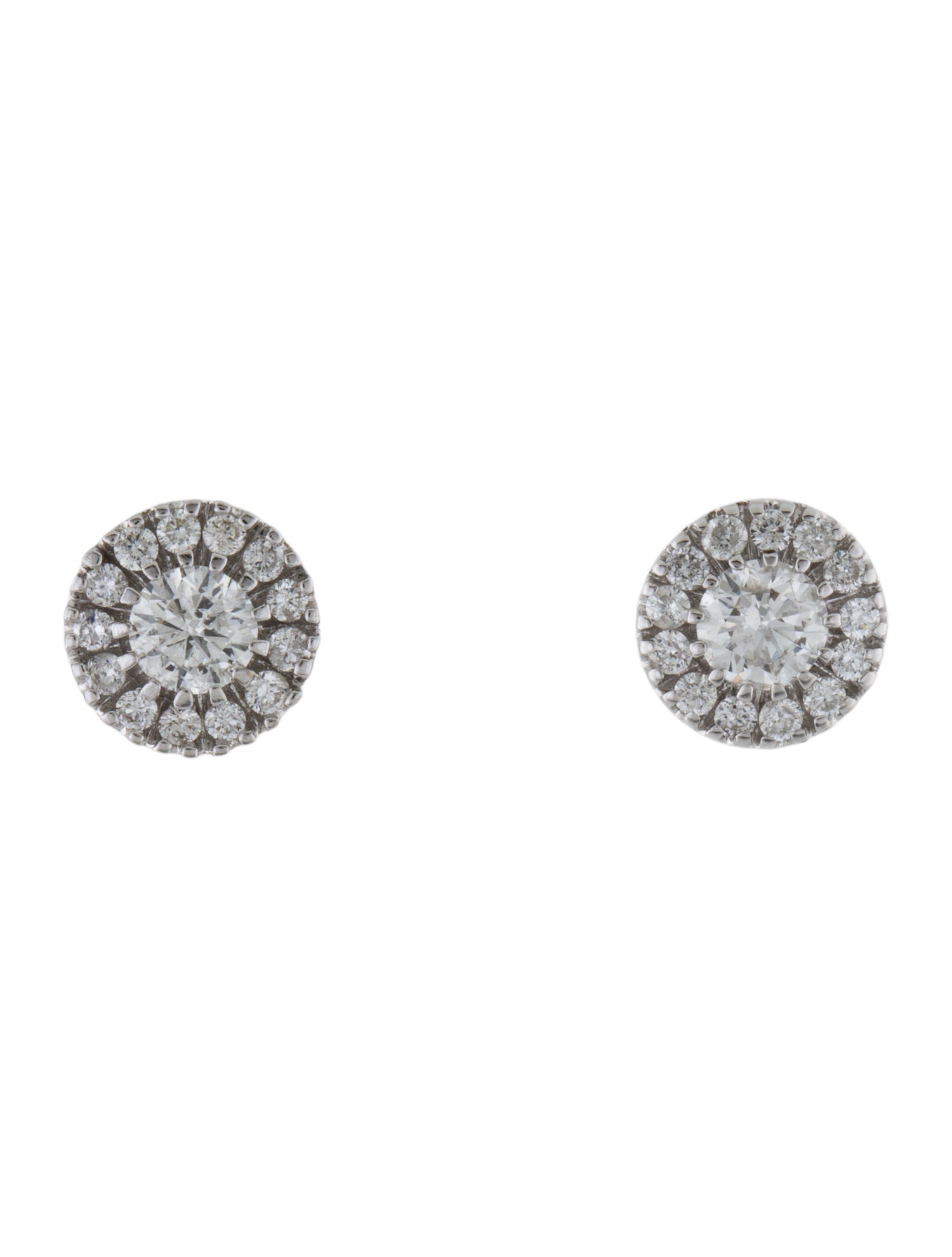 Earrings 14K 1.09ctw Diamond Halo Stud