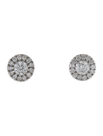 Earrings 14K 1.09ctw Diamond Halo Stud Earrings