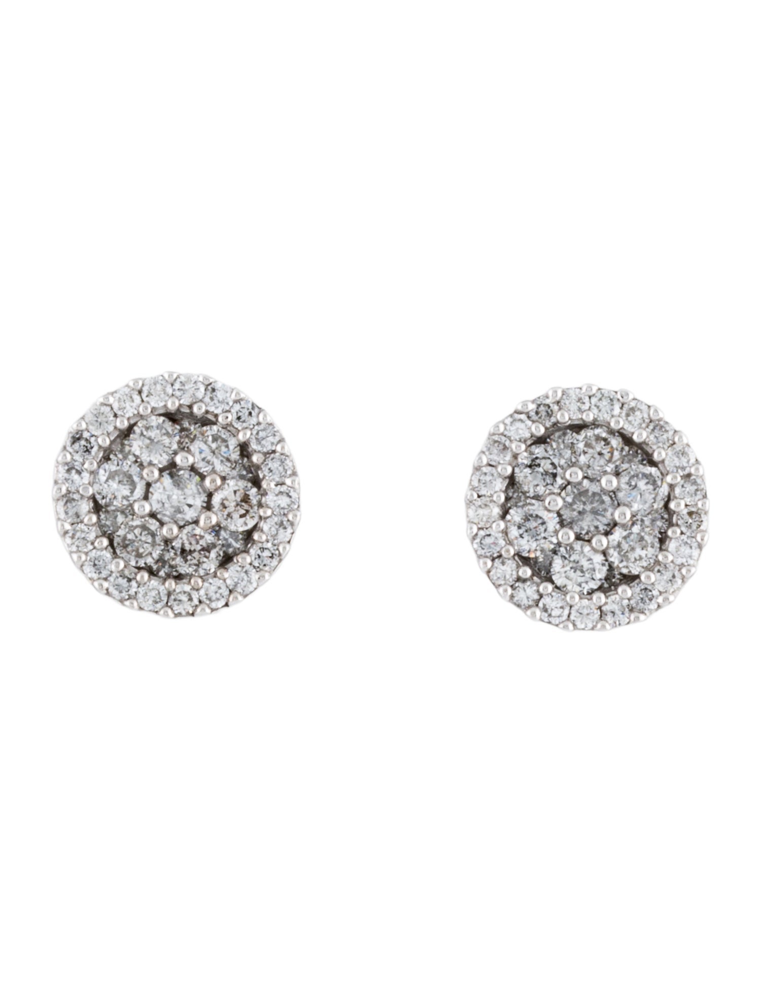 Earrings 14K 1.00ctw Diamond Cluster Stud Earrings