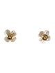 Earrings Pearl & Diamond Flower Stud Earrings