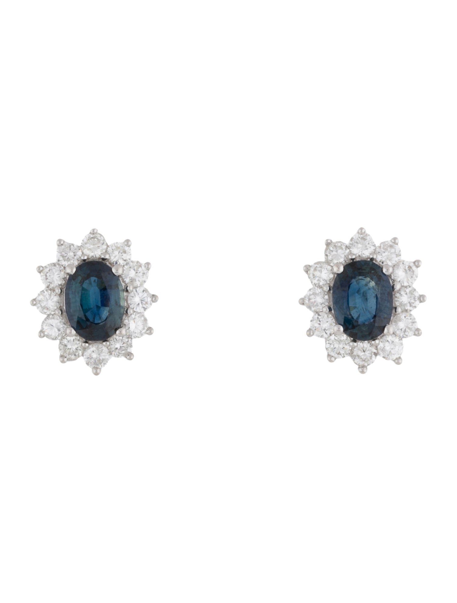 Earrings 18K 2.51ctw Sapphire & Diamond Earclip