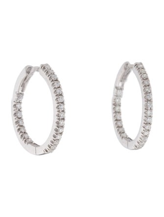 Earrings 18K Diamond Inside out Hoop Earrings