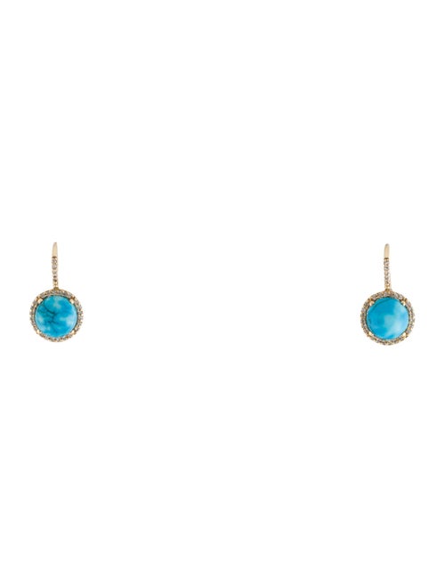 Earrings 14K Dyed Magnesite & Diamond Drop Earrings
