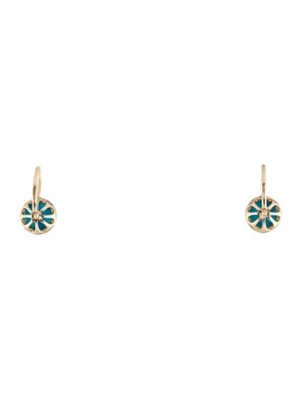 Earrings 14K Dyed Magnesite & Diamond Drop Earrings