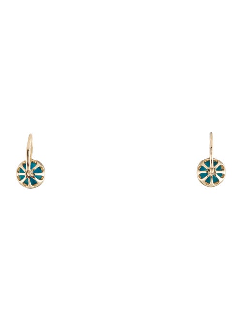 Earrings 14K Dyed Magnesite & Diamond Drop Earrings