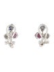 Earrings 14K Ruby, Sapphire & Diamond Earclips