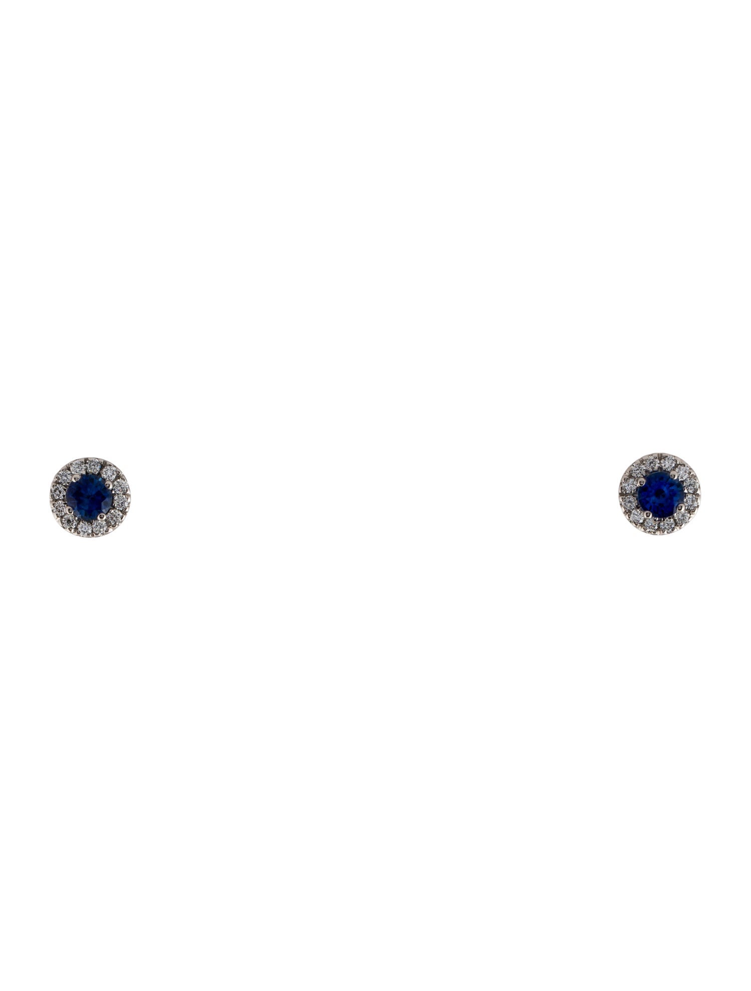Earrings 14K Sapphire & Diamond Stud