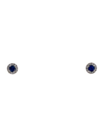 Earrings 14K Sapphire & Diamond Stud Earrings