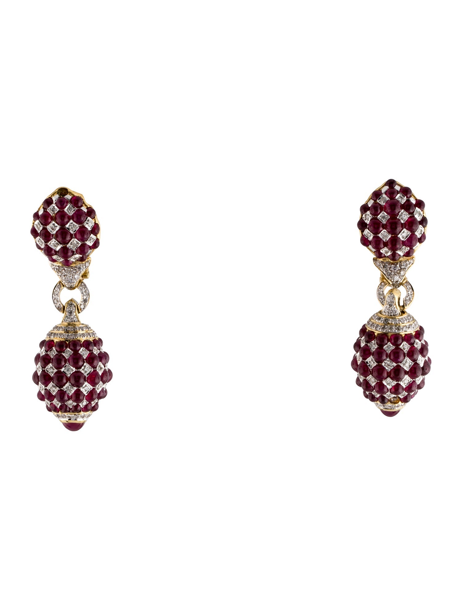 Earrings Assil 18K Diamond and Ruby Drop
