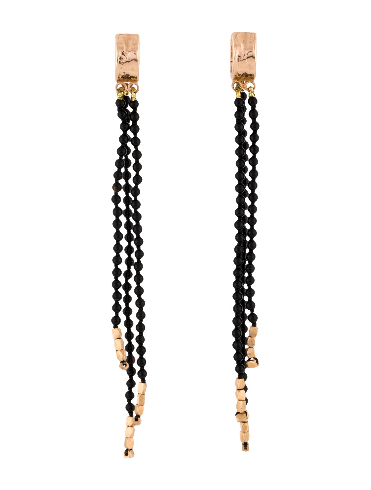 Earrings 14K Onyx Tassel
