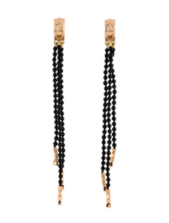 Earrings 14K Onyx Tassel Earrings