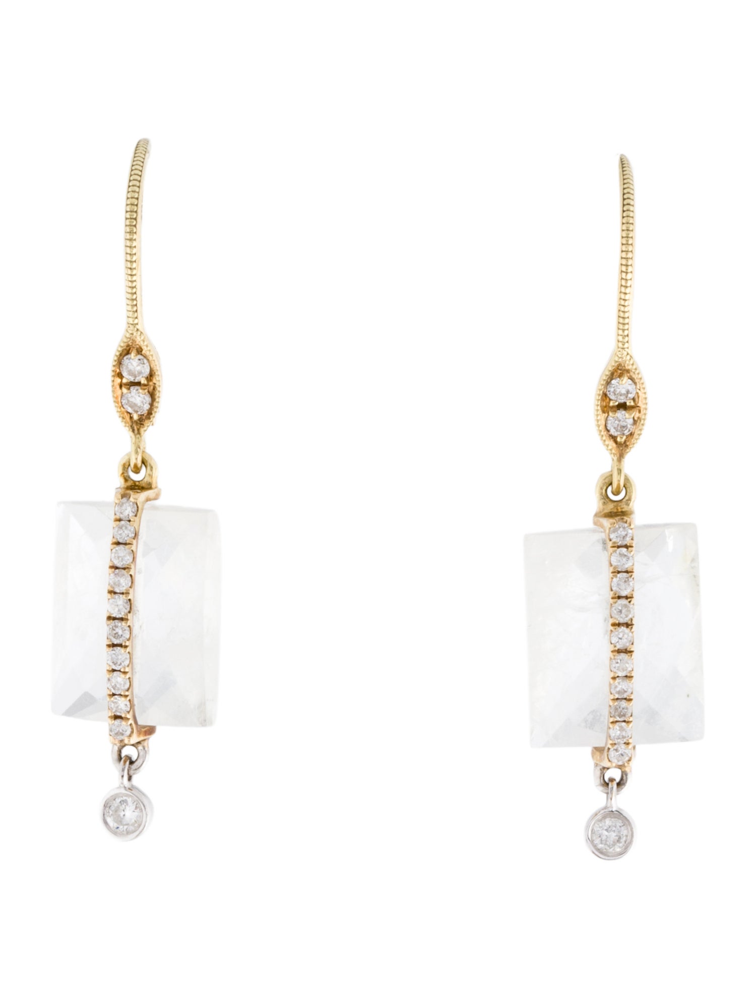 Meira T 14K Moonstone Labradorite & Diamond Drop Earrings