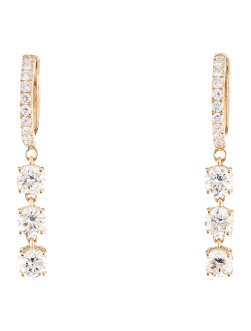 Earrings 14K 1.95ctw Lab-Grown Diamond Drop Hoop Earrings