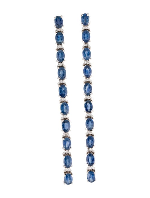 Earrings 14K 9.80ctw Sapphire & Diamond Drop Earrings