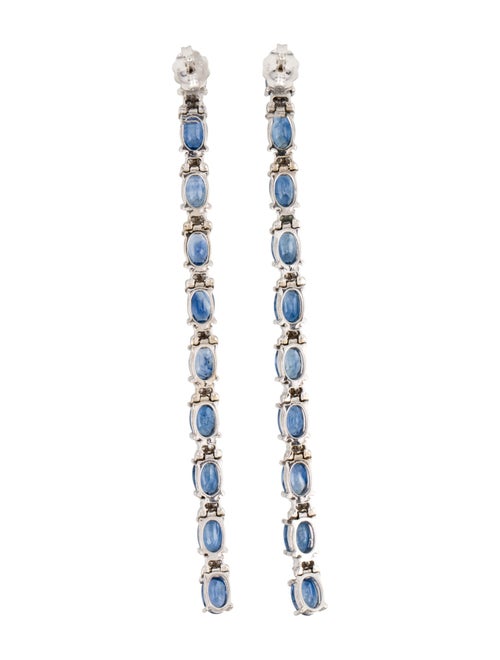 Earrings 14K 9.80ctw Sapphire & Diamond Drop Earrings