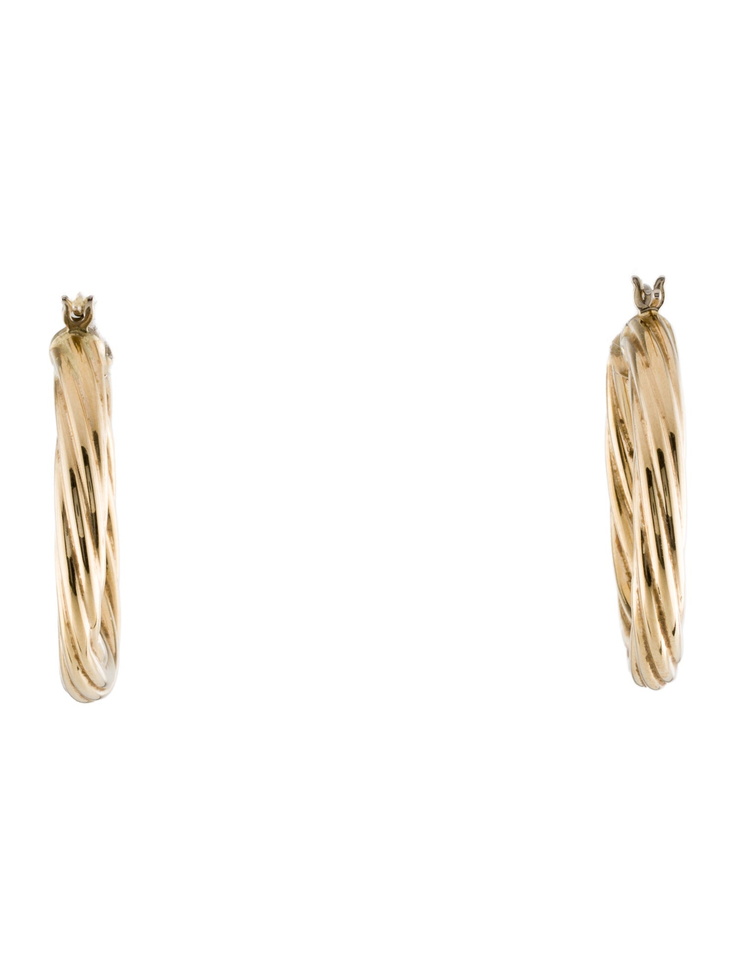 Earrings 14K Twisted Hoop Earrings