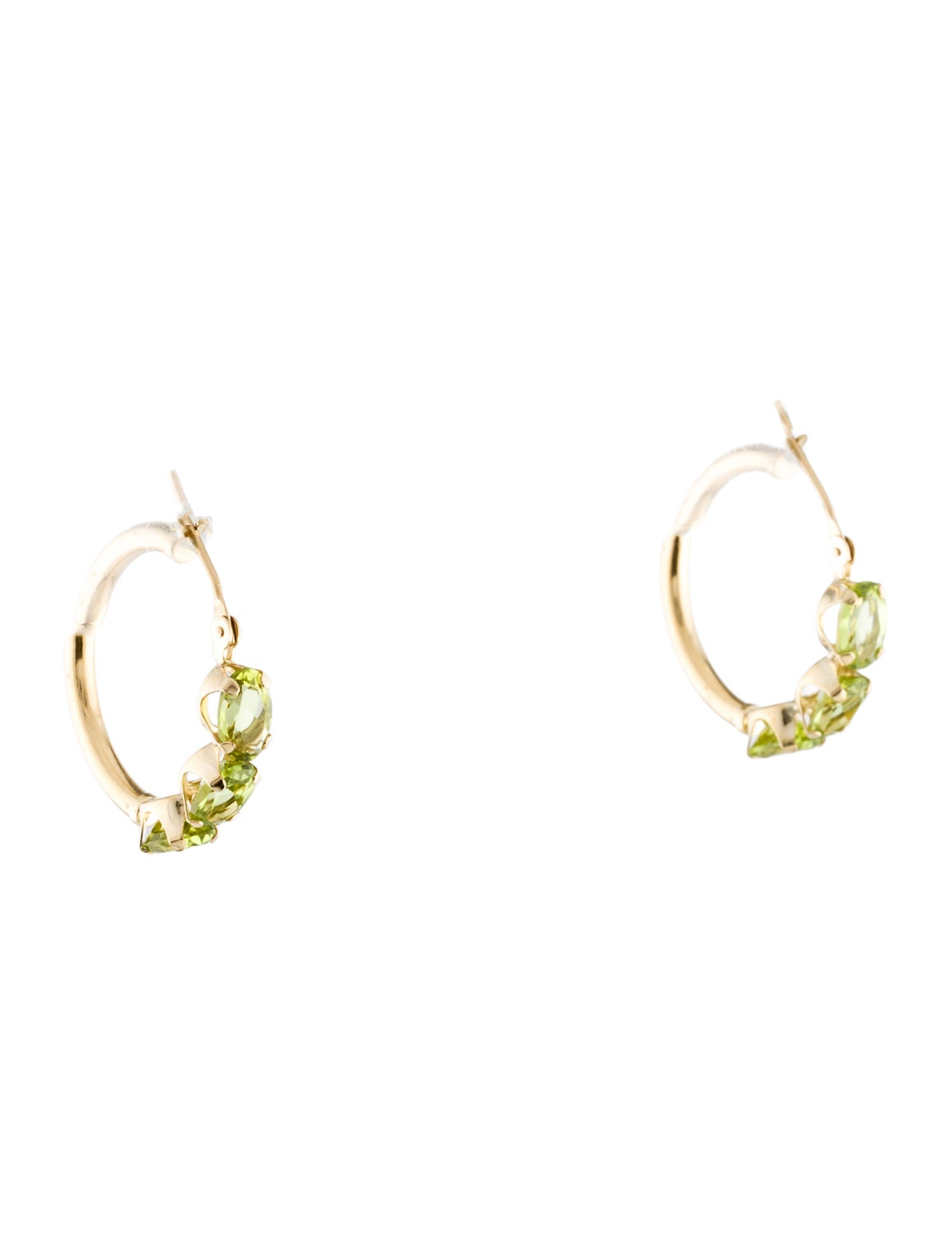 Earrings 14K 2.63ctw Peridot Hoop