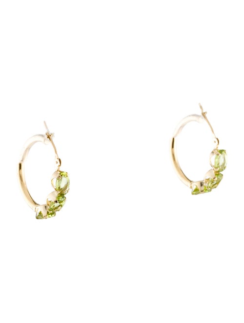 Earrings 14K 2.63ctw Peridot Hoop Earrings