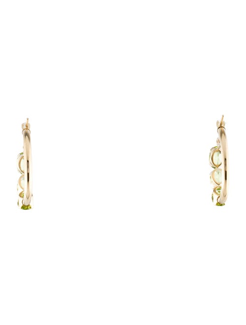 Earrings 14K 2.63ctw Peridot Hoop Earrings