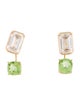 Earrings 18K 6.12ctw. Lab-Grown Diamond & Peridot Stusd & Enhancer Earrings