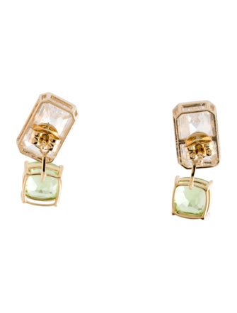 Earrings 18K 6.12ctw. Lab-Grown Diamond & Peridot Stusd & Enhancer Earrings