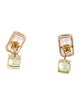 Earrings 18K 6.12ctw. Lab-Grown Diamond & Peridot Stusd & Enhancer Earrings