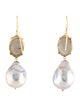 Earrings 14K Pearl & Moonstone Face Drop Earrings