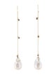 Earrings 14K Pearl & Sapphire Drop Earrings