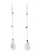 Earrings 14K Pearl & Sapphire Drop Earrings